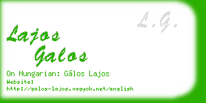 lajos galos business card